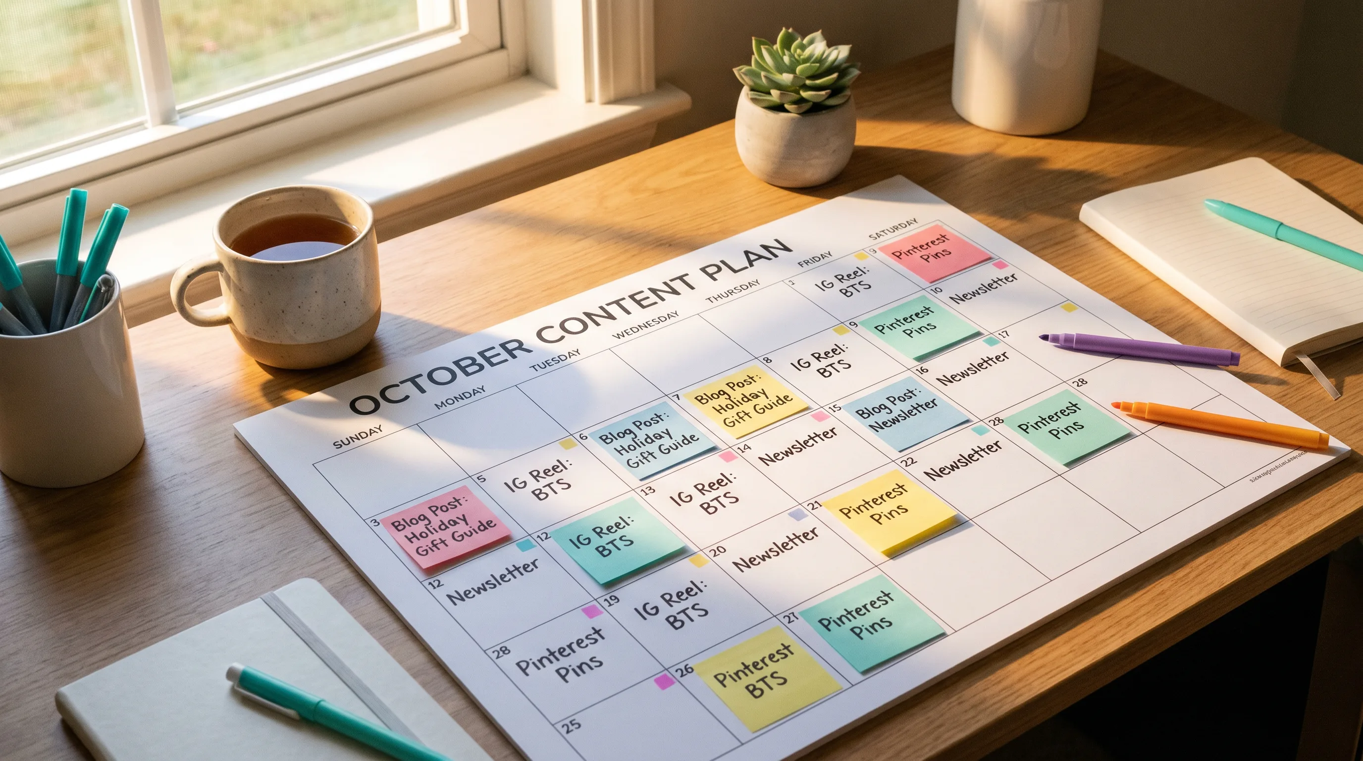 Article hero &mdash; calendar planning desk shot