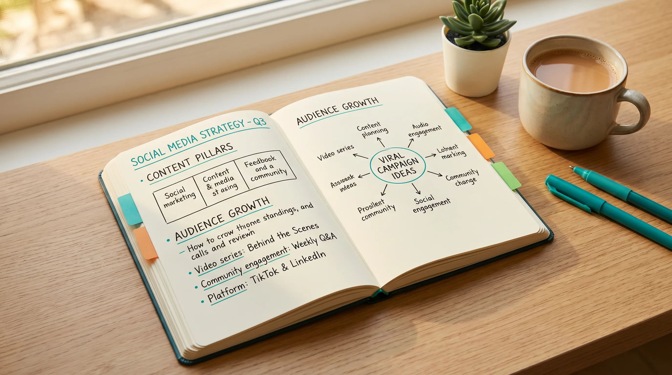Article hero — planning notebook