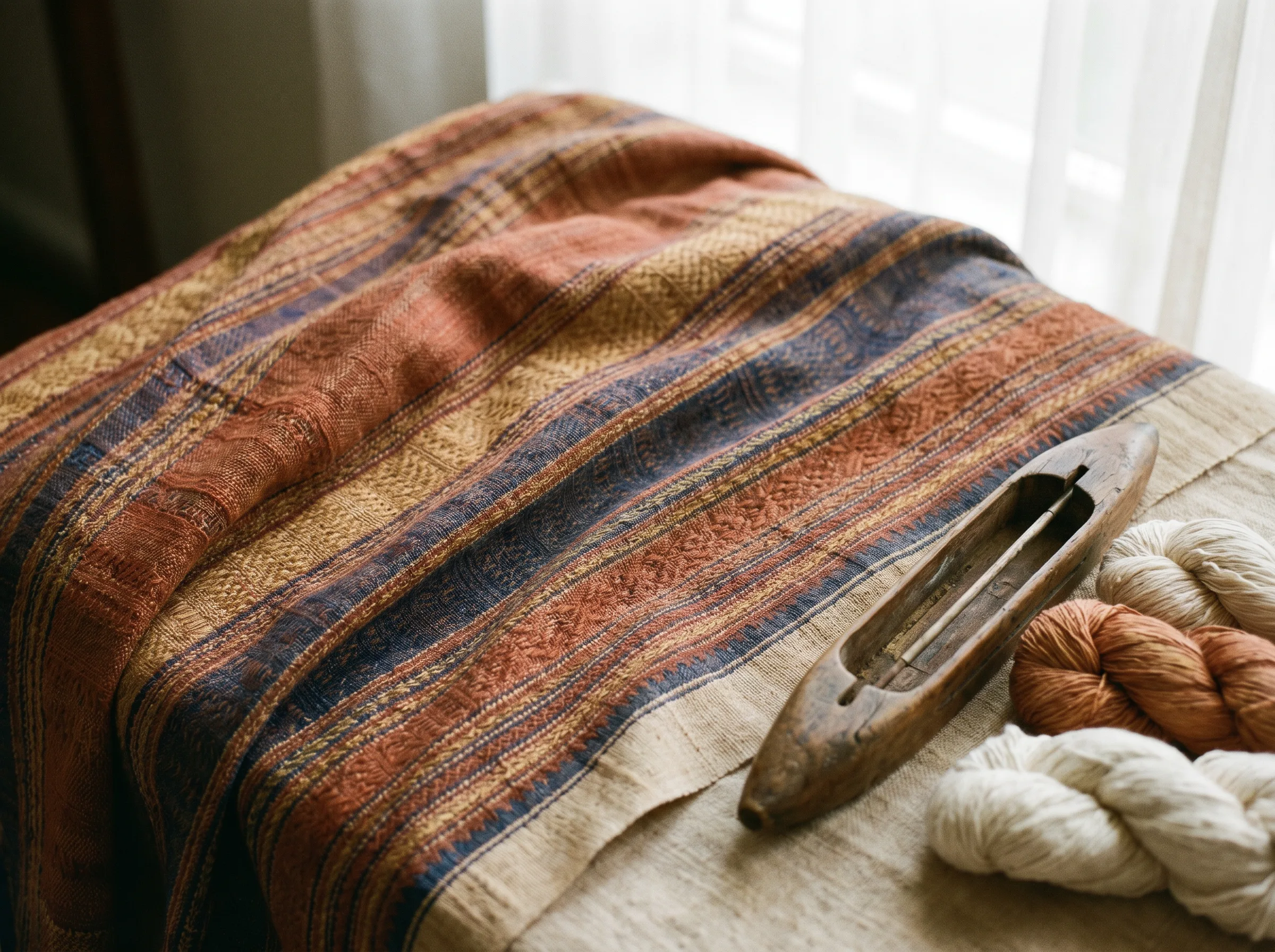 Handwoven textile detail &mdash; craft brand
